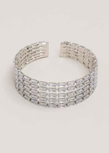 Phase Eight Silver Sparkle Cuff Jewellery Silver Australia | ZW9783542